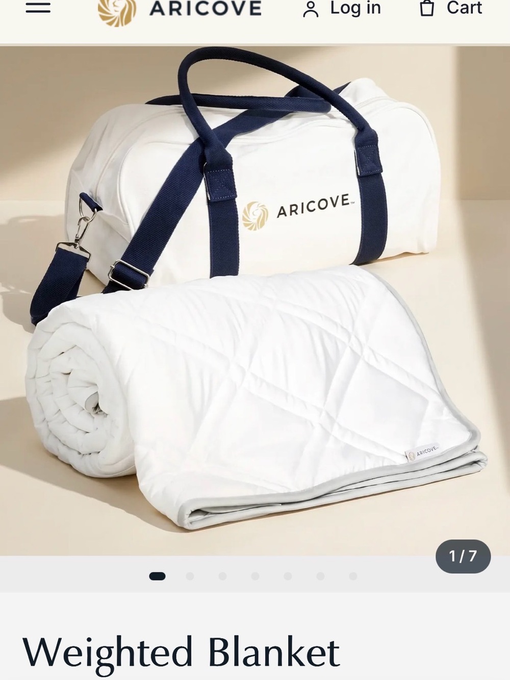 Aricove White Luxury Weighted Blanket Twin 8lb 48”x 72”